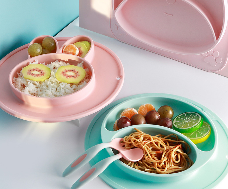 OEM Rice Bowl Gift Feeding Silicone Children Baby Tableware Set