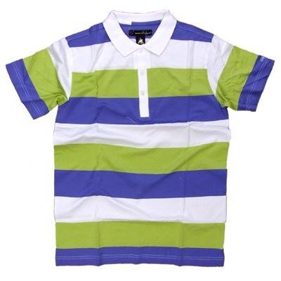 Multi Colors CVC Cotton POLO T Shirts With Strips Screen Printing Method