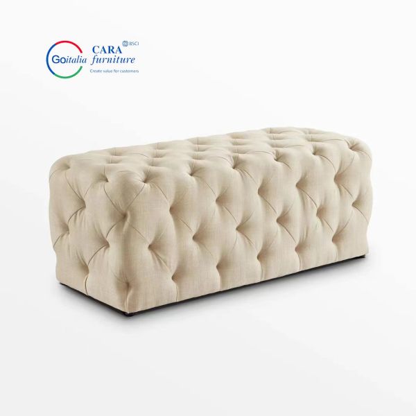 BB2009 Minimalist Bedroom Furniture Nordic Foot Rest Pink Fabric Stool Long Square Bed End Stool Bench