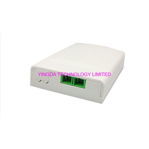 2 Core Mini FTTH Fiber Optic Distribution Wall Outlet Faceplate ABS Plastic White