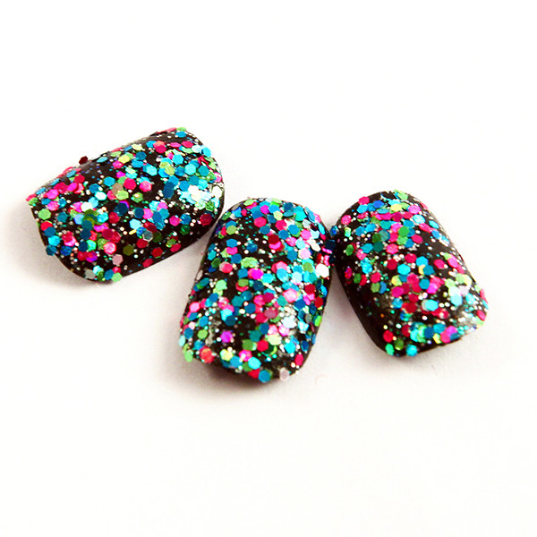 Glitter professional fake nails plastic With 20PCS / crackle nail tips
