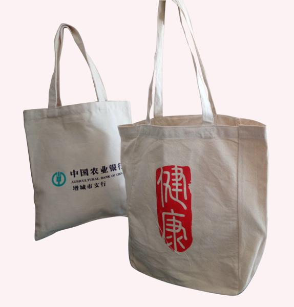 Promotional 100% Cotton Bag / Recyle Durable Shopping Bag Customized Shape And Logo