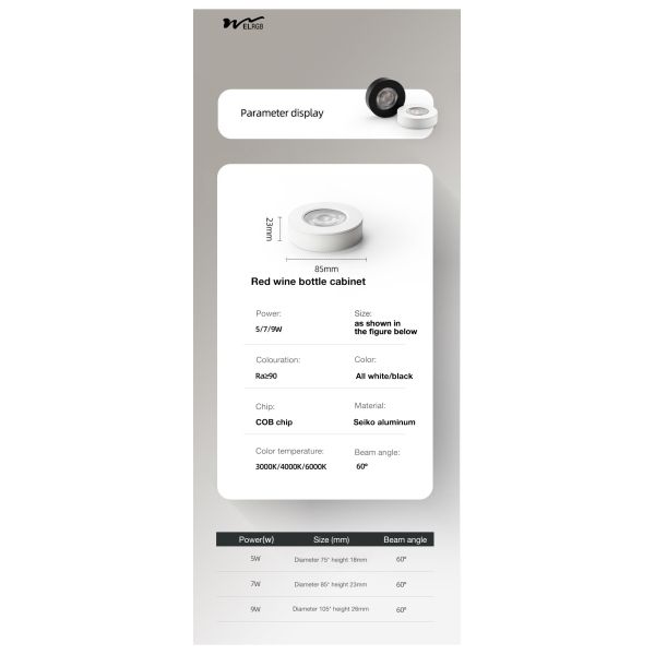 Anti-Glare Open-Mounted Spotlights for Residential 50000 Hours Working Time LED Light