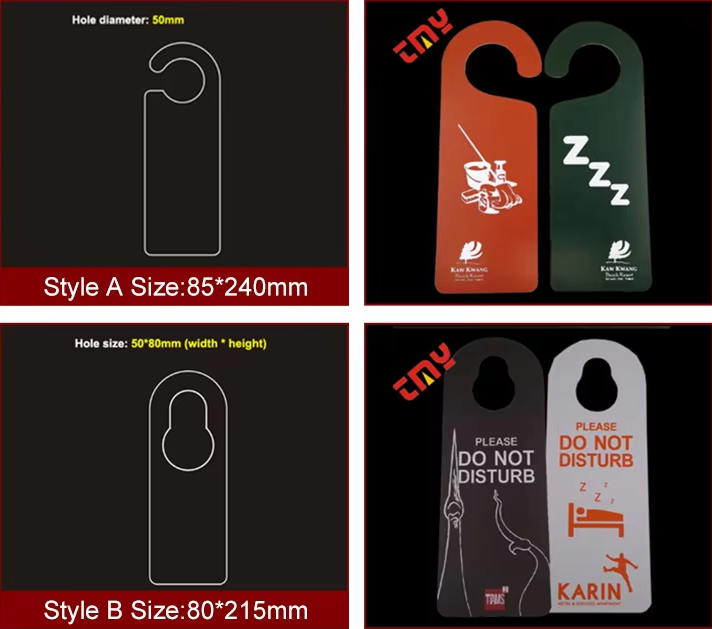 Custom Do Not Disturb Sign Hotel Label Die Cut Plastic PVC Digital Printing Room Door Hanger