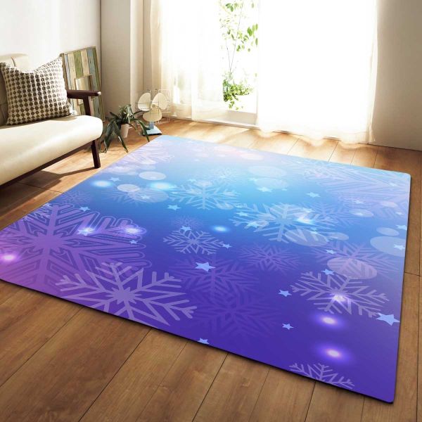 Snow Area Rugs For Living Room Dining Room Size Customizable Nonslip