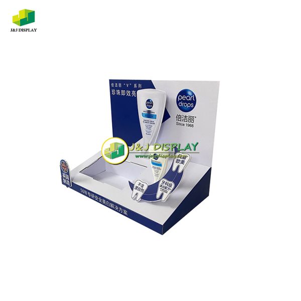 Customized Cardboard Display Rack Foldable Table Case For Tooth Paste
