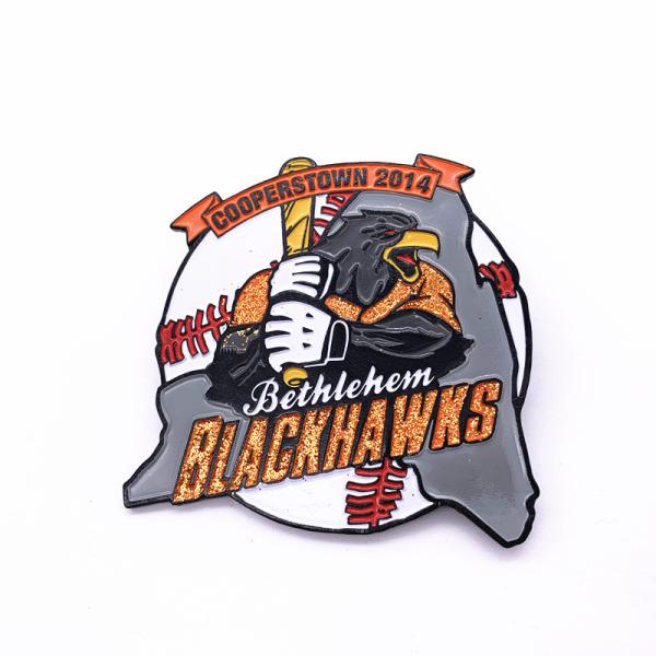 Cutely Sports Trading Pins Dye Black Metal Iron Soft Enamel Glitter Enamel Pins