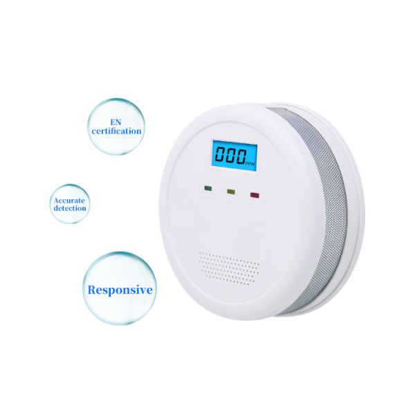 Carbon Monoxide Detector With Led Display 7 Year Battery Auto-Check Battery Powered