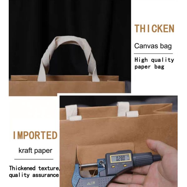 Recyclable Kraft Apparel Cardboard Shopping Bag Brown Takeaway Bag