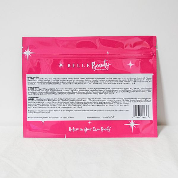 El labio rosado de la belleza glosa la impresión plástica impermeable de empaquetado del fotograbado del bolso de la cremallera