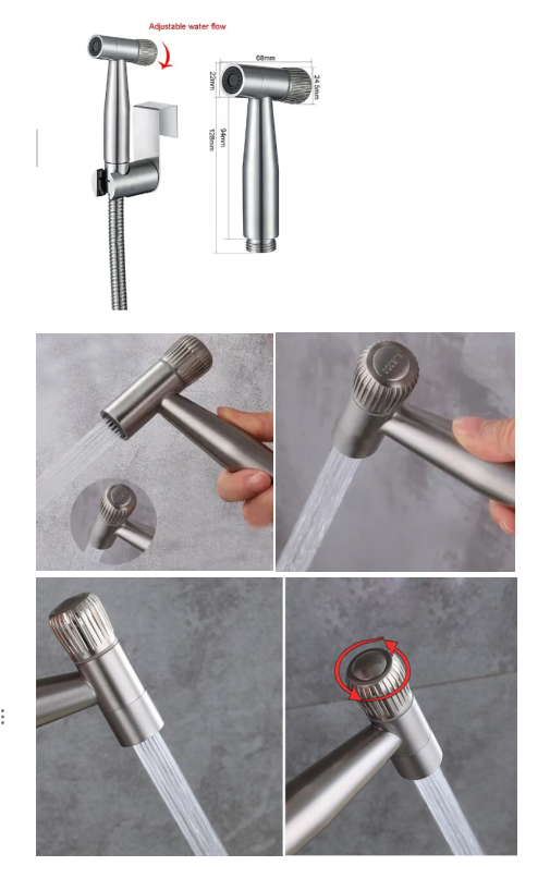 Уборная из нержавеющей стали 304 Ручная бидетная душевая головка в светло-сером пластмассе