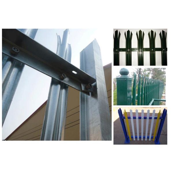 Decorative Galvanised Steel Palisade Fencing For Residential Sites / Garden Road
