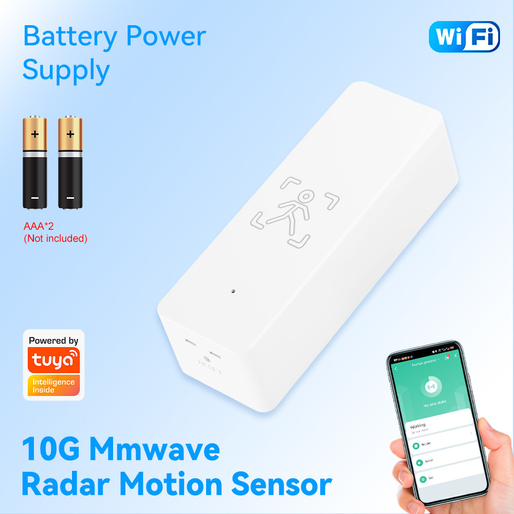 10G Millimeter Wave Radar Human Motion Sensor | WiFi Zigbee Version Optional, Tuya Smart Presence Sensor with Temp Humidity Lux Monitor
