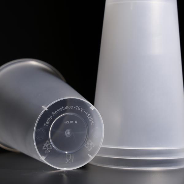 Coupe ronde à couvercle plat en plastique en PP imprimable