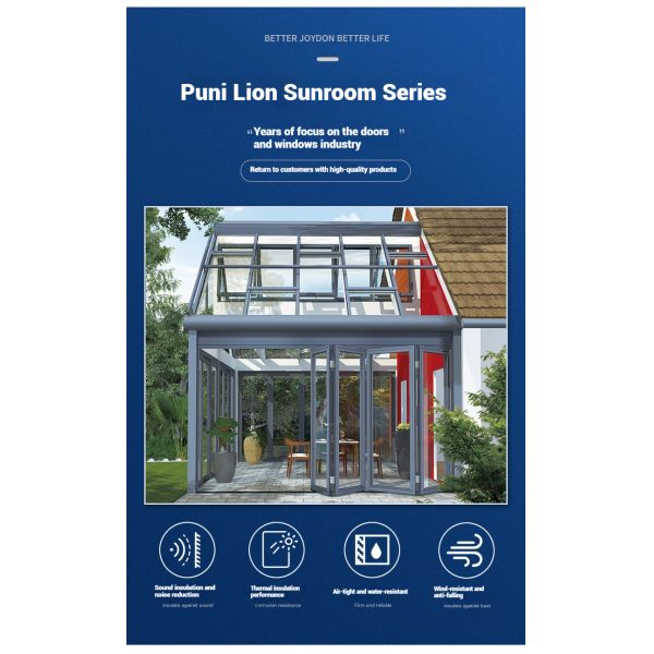 Customized Modern Glass Prefab Patio Aluminium Solarium Free Standing Sunroom for Four Seasons for Villa Residential Outdoor Use