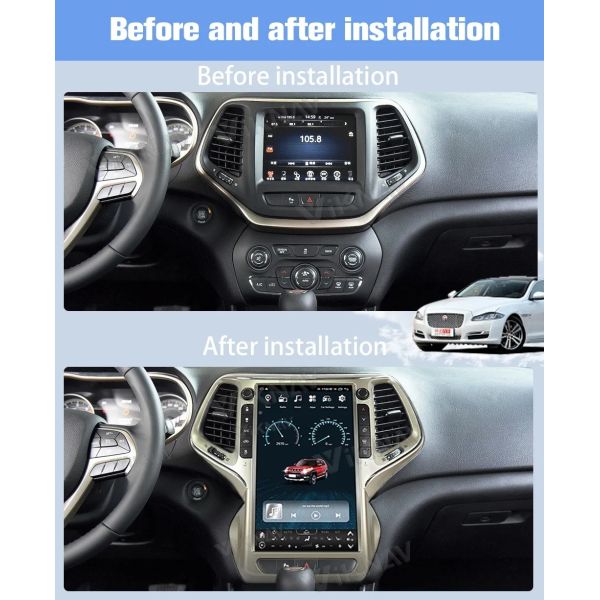 14.4 дюймовый Android-экран Автомобильное радио Для 2016-2019 Jeep Grand Cherokee 128G Навигация GPS Мультимедийный плеер Carplay 4G