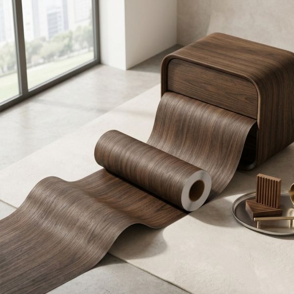 Industrial Walnut PVC Foil for Furniture Fronts | Thermoforming Board Wrap
