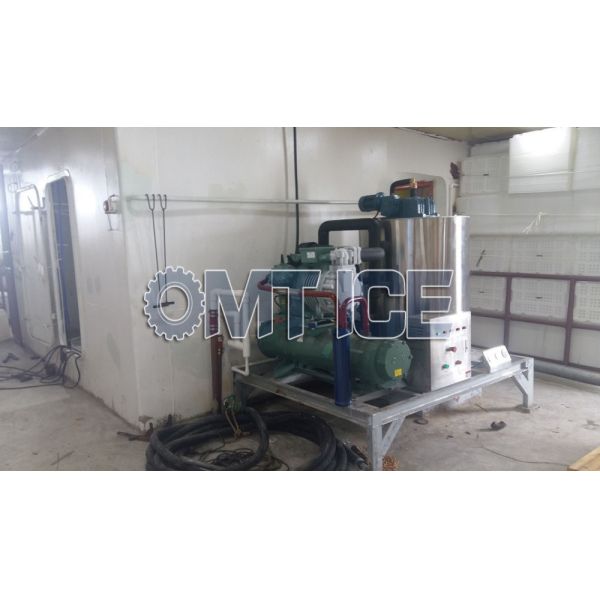 Refrigerante R404a Máquina de hielo de agua de mar 380V de 2 toneladas