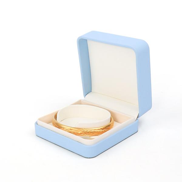 Light Blue Leather Jewelry Box for Big Jewelry Set Necklace Bracelet Earrings Ring Packaging
