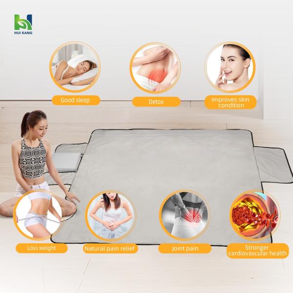 Un spa portable de 600 watts pour la perte de poids et la désintoxication chauffage à la fibre de carbone pou minceur 3 zones couverture de sauna infrarouge lointain