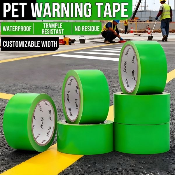 Heavy Duty Abrasion Resistant PET Floor Marking Tape Waterproof Oil-proof No Residue After Peeling for Factory Safety