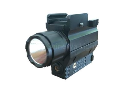 High Power Small Tactical Rail Mount Flashlight With CR123A Battery And Laser Sight