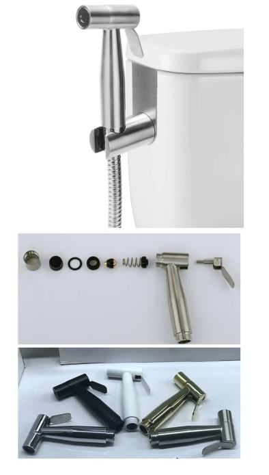 Светло-серый пластиковый бидетный распылитель