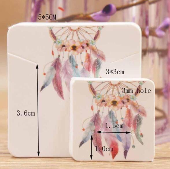 4 CMYK Color Necklace Card Packaging Glossy Lamination Earring Packaging Card