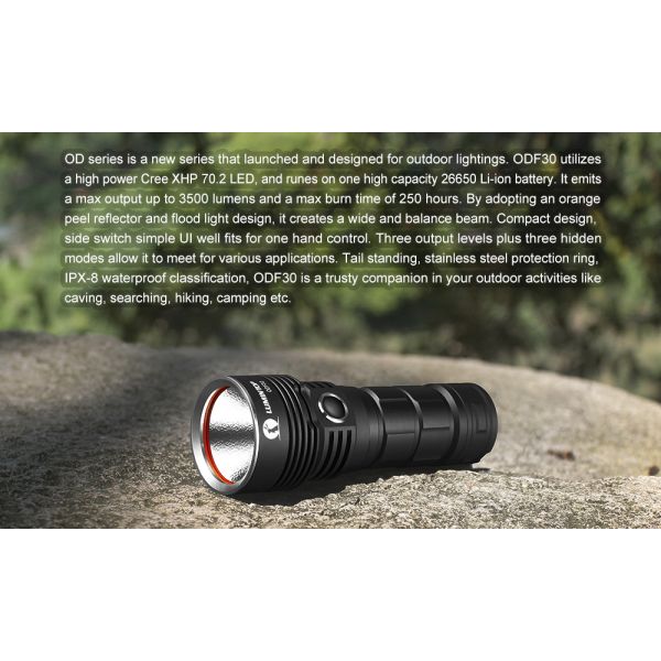 LUMINTOP ODF30 Search And Rescue Flashlight Rechargeable 26650 Battery