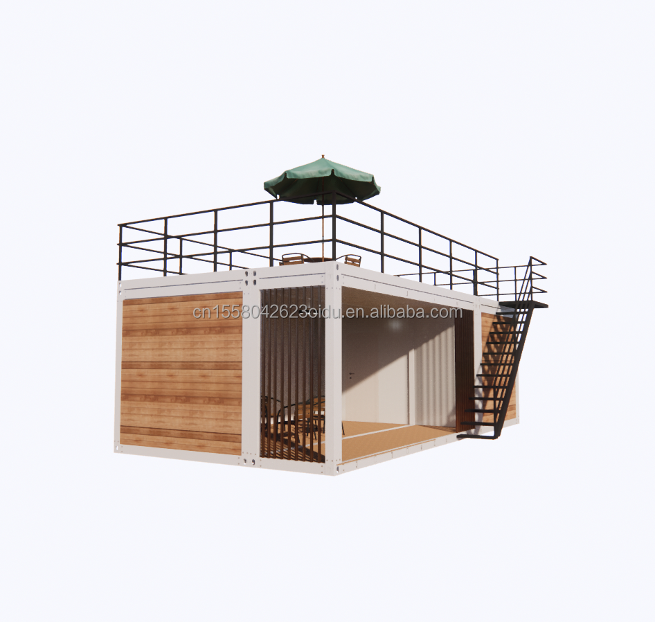 2-Bedroom Container Mobile House 20ft Wooden Luxury Garden Studio with Plane Packaging