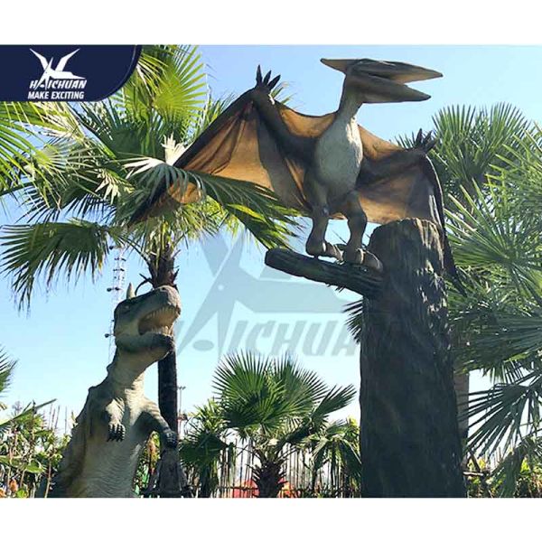 Handmade Lifesize Movable Pterosaur Decoration For Outdoor Place