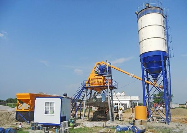 Portable Ready Mix Concrete Batch Plant , Precast Stationary Dry Mix Concrete Plant