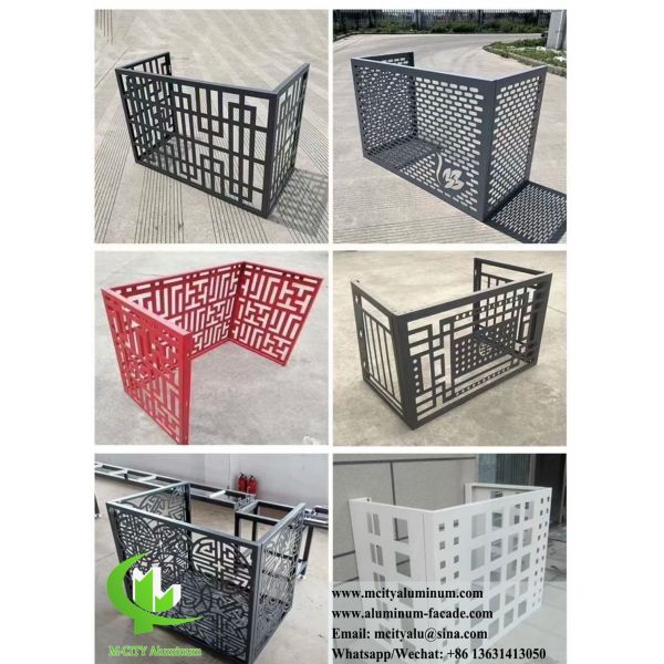 Couverture de climatiseur en aluminium Couverture de pompe à chaleur Écran métallique