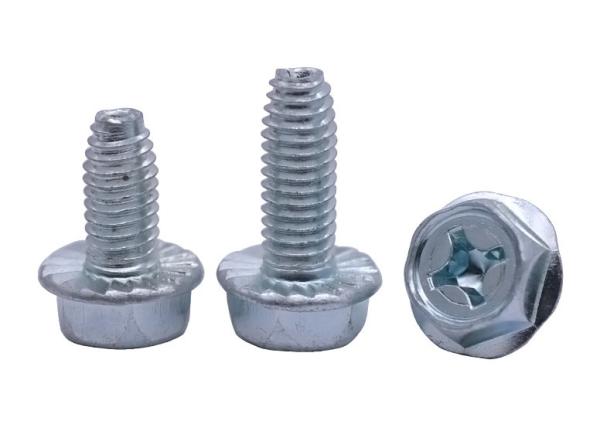 Phillips Drive Hex Head Flanged Thread Forming Screws Zinc Plated Swageform Screws