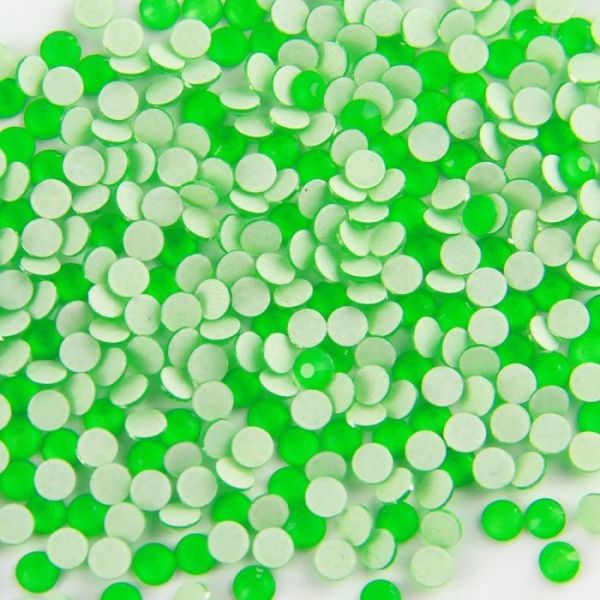 Cristal de verre fluorescent vert pour ongles