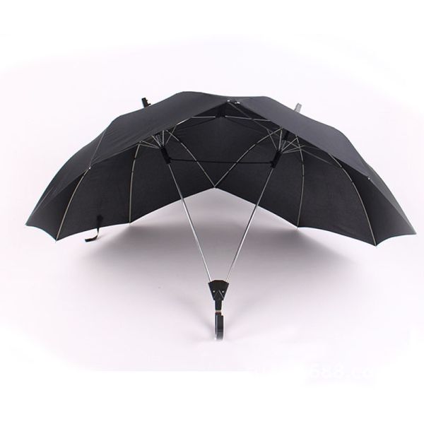 Custom Logo Print Twins Lover Couple Umbrella with Long Handle and Unique Design