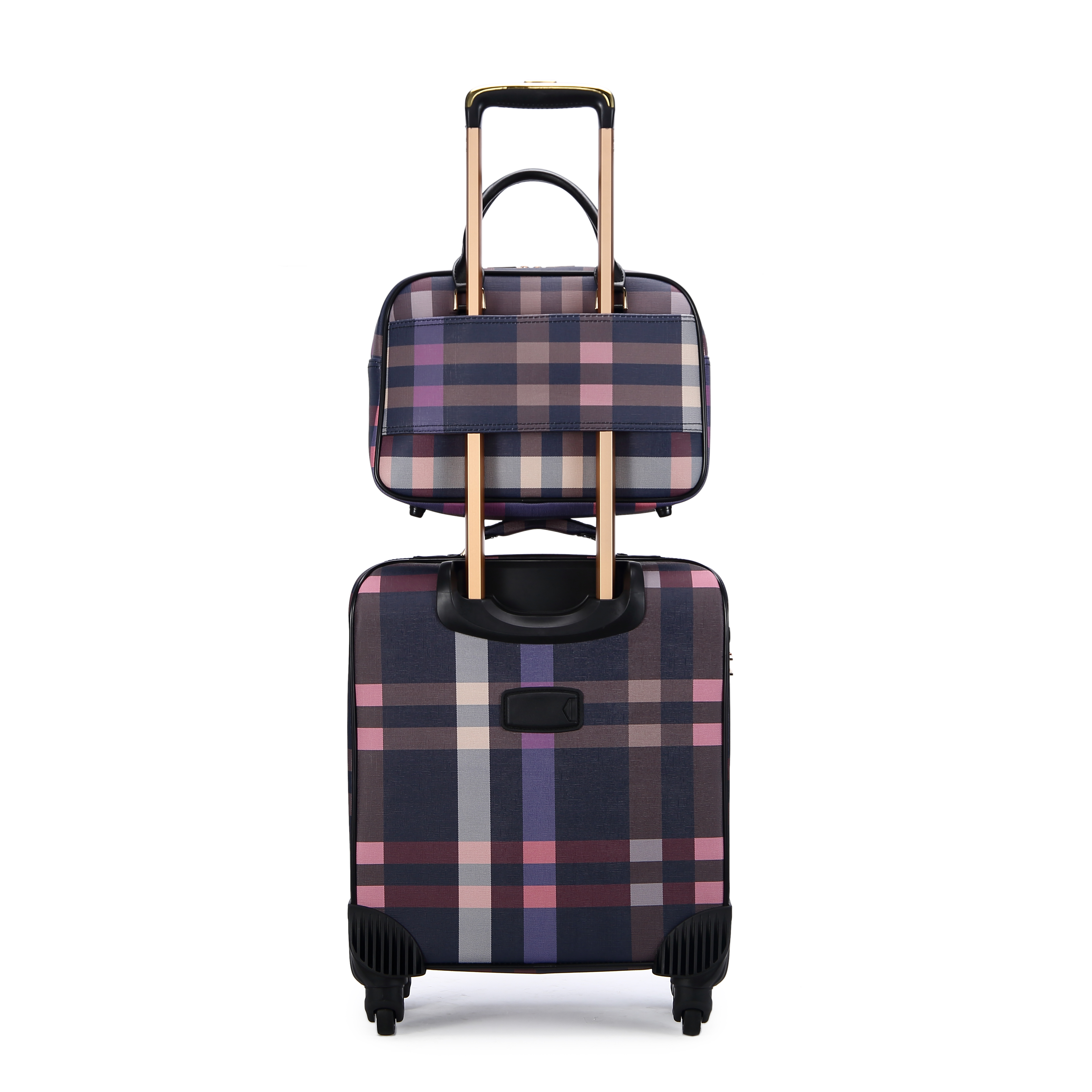 Unisex High Quality Aluminum Rod Trolley Suitcase New Design Leather Luggage with Spinner Caster PU Large Capacity Carry-On Set