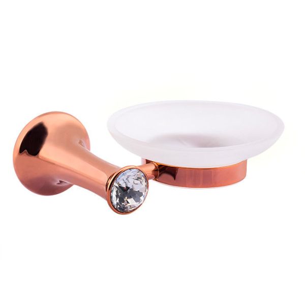 Diseño clásico Accesorios de baño de pared soporte de jabón aleación de zinc y cristal