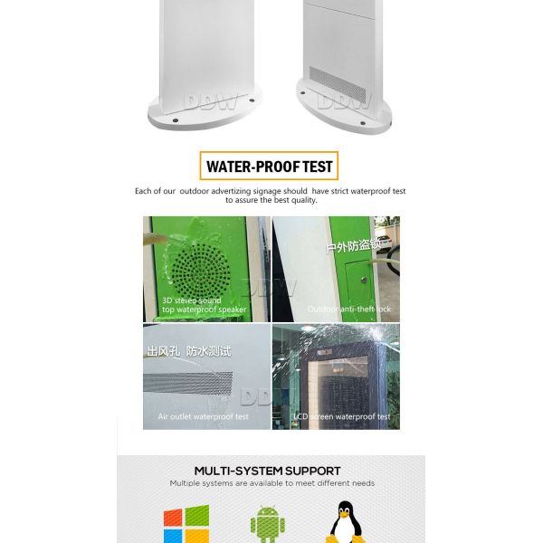 L'affichage à cristaux liquides surveillent le plancher extérieur de Signage de Digital tenant la publicité d'Android de 2500 lentes