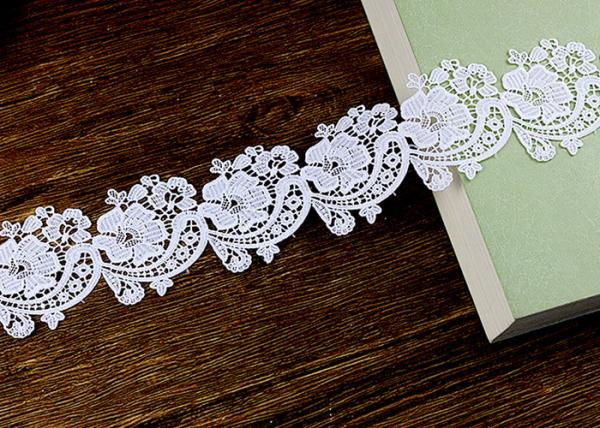 Floral Guipure Water Soluble Lace Trims With Heavy Embroidery For Dresses Ribbon