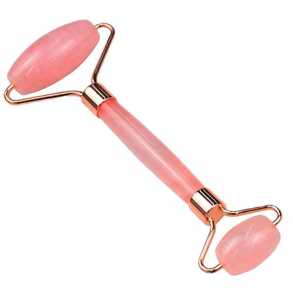 Gold/Silver/Rose Ametist Quartz Noiseless Jade Roller for Face Lift Anti Aging Massage