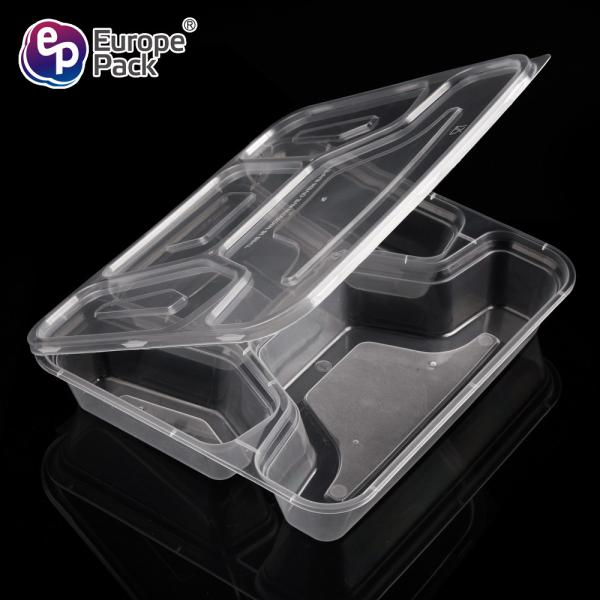 4 Compartment restaurant food containers disposable plastic take away bento box for fast food meal sushi