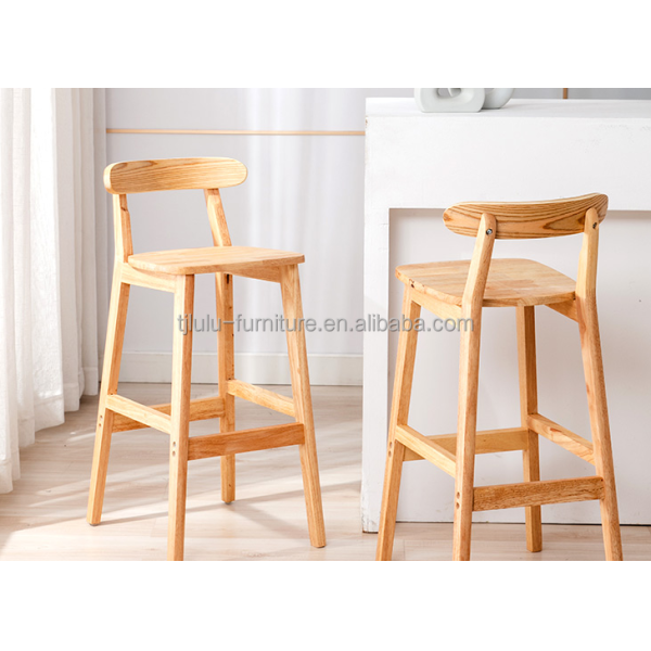 Vintage Style High Chair Bar Stool with Solid Wood Material  LL-C34