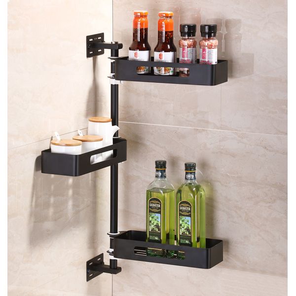 SUS304 Wall Mounted Spice Rack , Multi Layer Rotating Kitchen Shelf OEM