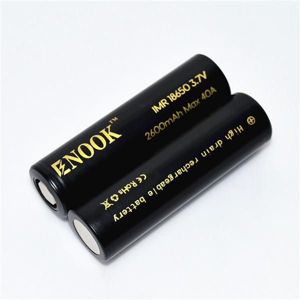 Enook high discharge rate 18650 rechargeable battery 2600mah 20A  battery cell 3.7V