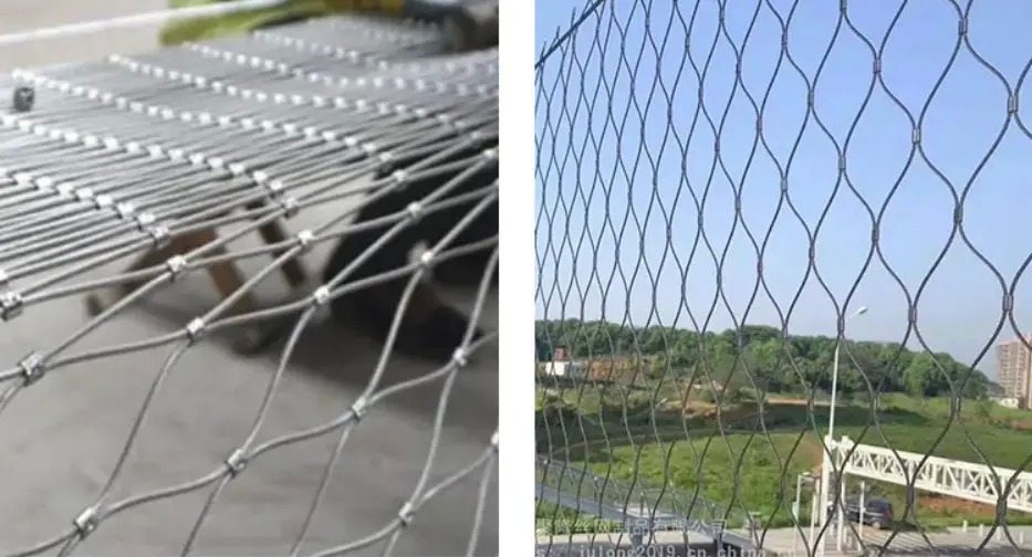 Heavy‑Duty 304 Stainless Steel Wire Rope Mesh 80×80mm Anti ‑ Tear Cable Net For Rock Slope Mine Fallen Rock Protection Barrier