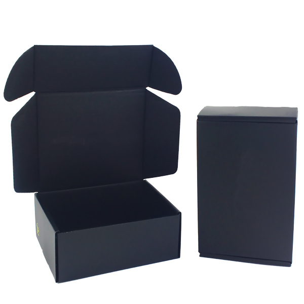Shipping Mailer Cardboard Jewelry Gift Boxes Black Color Corrugated Die Cut