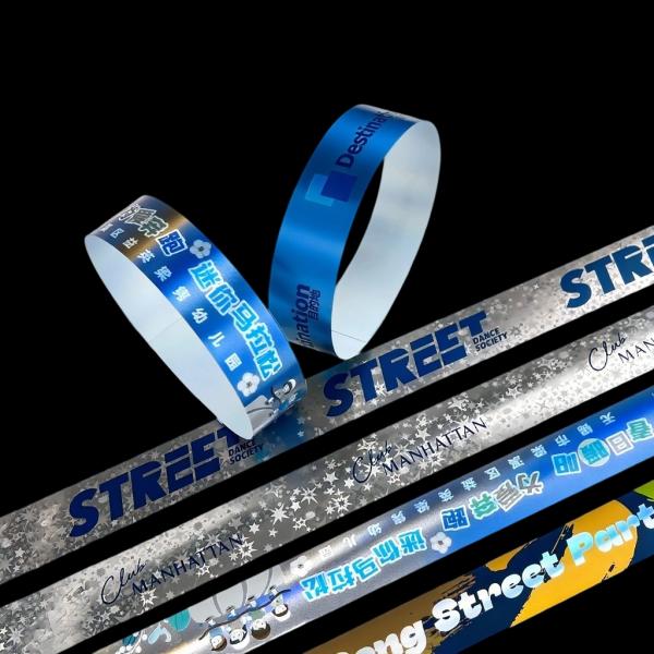 Durable Colorful Holographic Wristbands Perfect for Event Entry & Custom Messaging