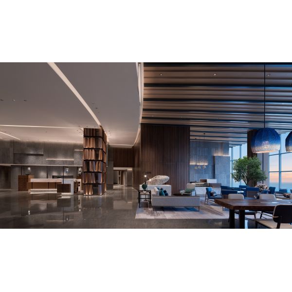 Mobilier de hall d'hôtel pour projet de villa, canapé, hall d'hôtel, dessin CAO, ensembles de collections