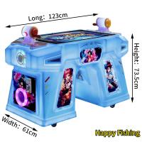 Machine à sous à pièces bleue à deux personnes Arcade Joystick de pêche Console de jeu